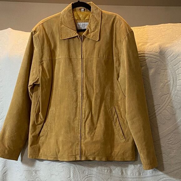 Vintage Tan Lightweight Shell 💯% Genuine Leather Jacket with Suede-like Finish